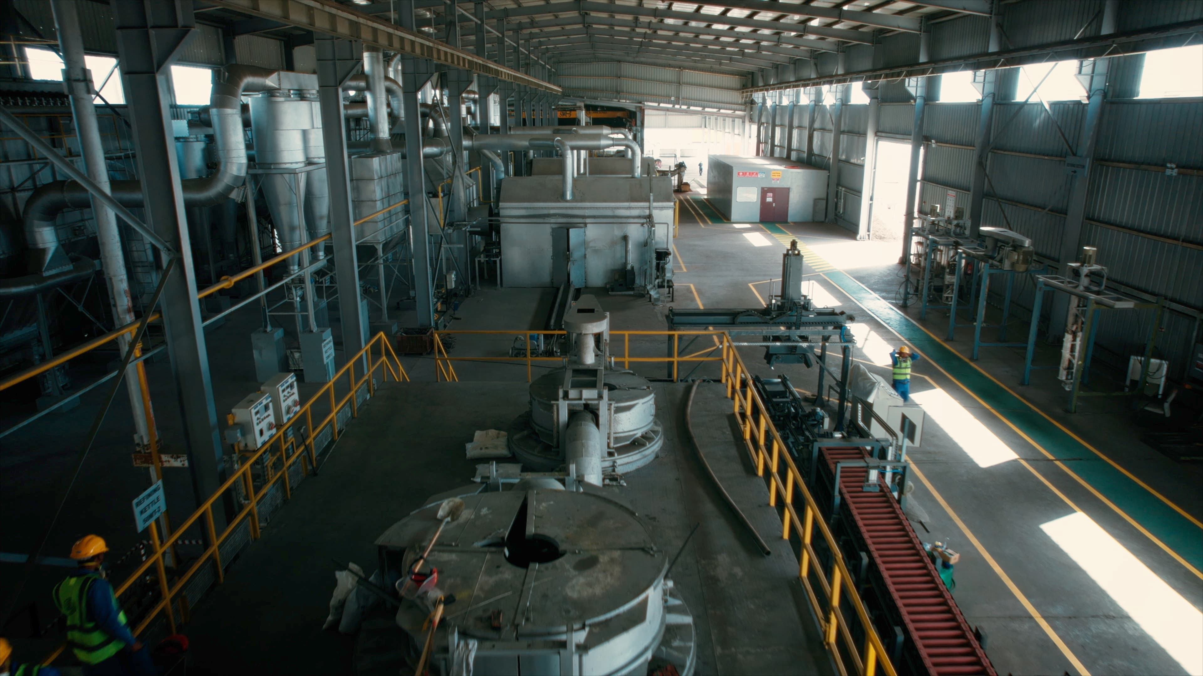 Inside the production hall at Madayn Sohar (Non Ferrous Division)
